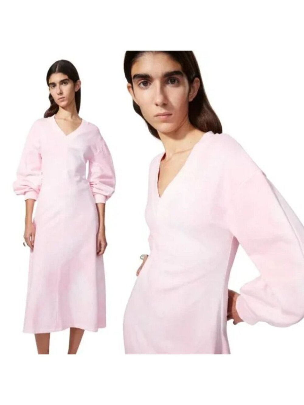 Rodebjer Gisele Organic Cotton Blend Tie-Dye Fleece Dress, Pink - Size Medium‎